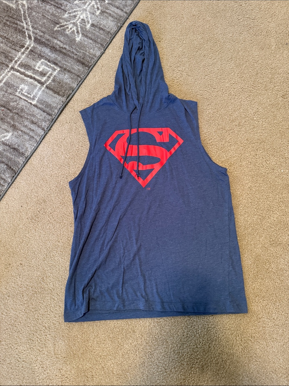 Men’s Superman Muscle Hoodie Tee Lifting Shirt